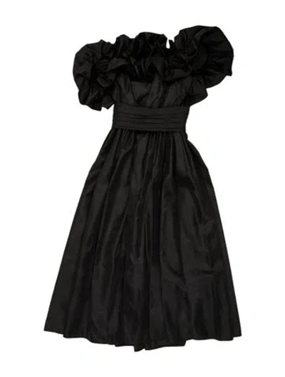 Pre-owned Adele Simpson Vintage Midi Length Dress In Black