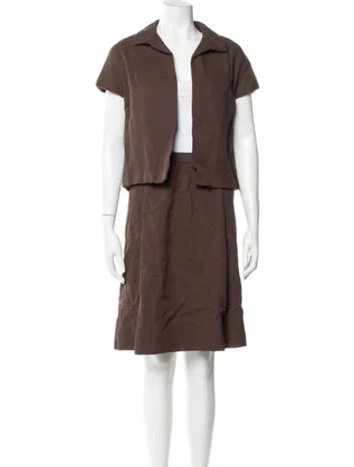 Pre-owned Adele Simpson Vintage Skirt Set In Brown