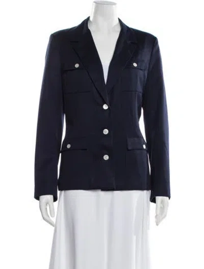 Pre-owned Adele Simpson Wool Blazer In Blue