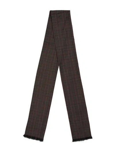 Pre-owned Adele Simpson Wool Printed Scarf In Brown