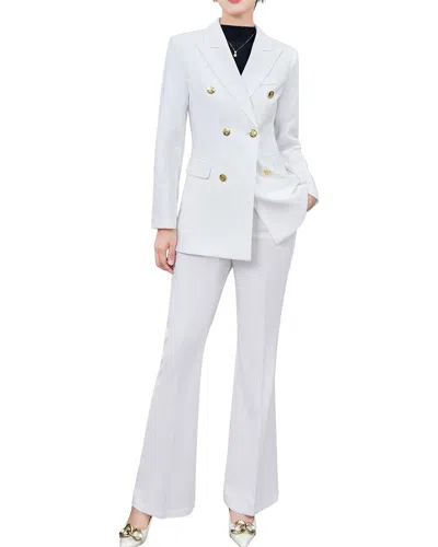 Adelin May 2pc Jacket & Pant Set In White