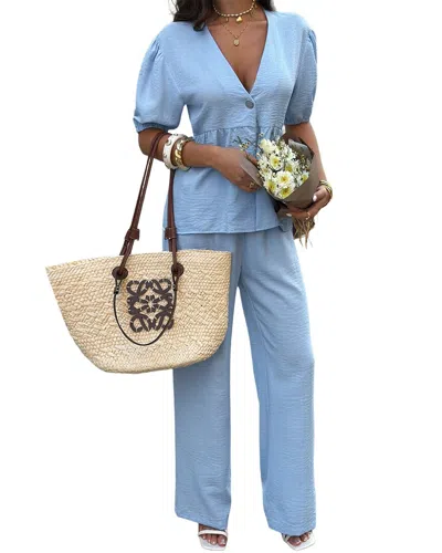 Adelin May 2pc Top & Pant Set In Blue