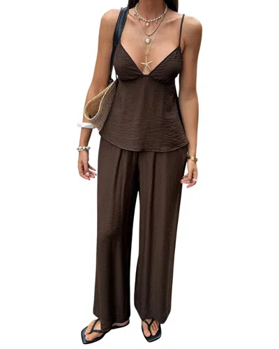 Adelin May 2pc Top & Pant Set In Brown