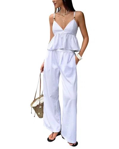 Adelin May 2pc Top & Pant Set In White