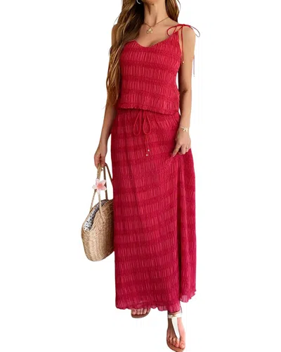 Adelin May 2pc Top & Skirt Set In Red