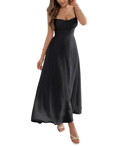Adelin May Midi Dress In Black