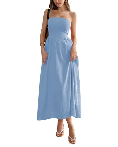 Adelin May Midi Dress In Blue