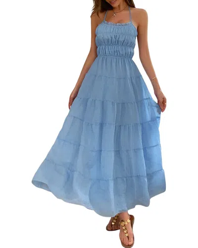 Adelin May Midi Dress In Blue