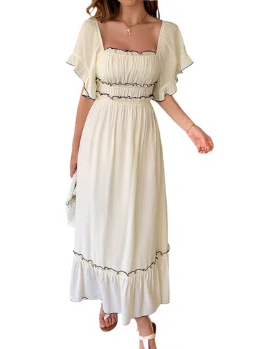 Adelin May Midi Dress In White