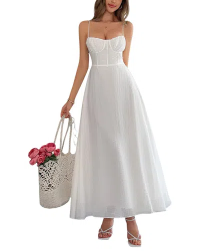 Adelin May Midi Dress In White