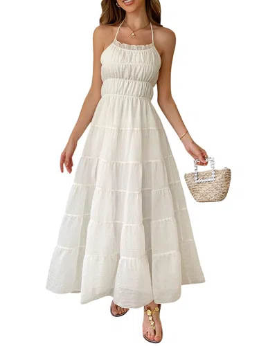 Adelin May Midi Dress In White