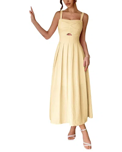 Adelin May Midi Dress In Yellow
