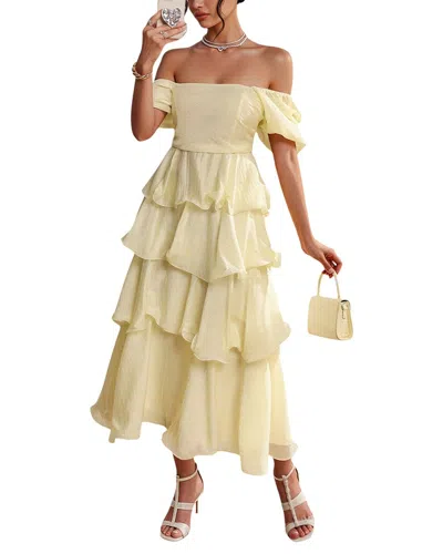 Adelin May Midi Dress In Yellow