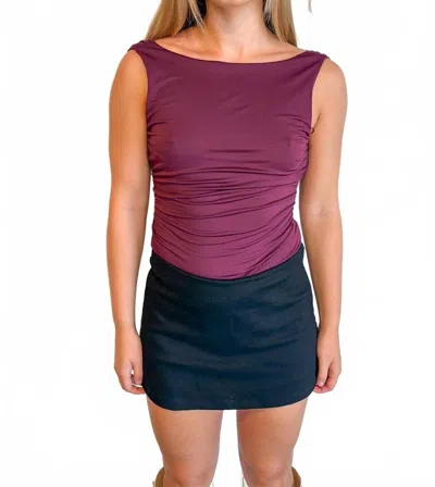 Adeline Back It Up Top In Maroon In Burgundy