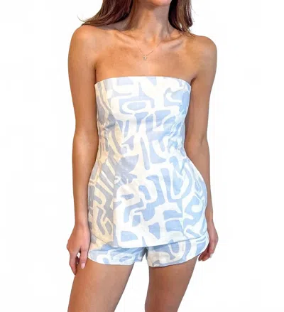 Adeline Maeve Strapless Top In Blue