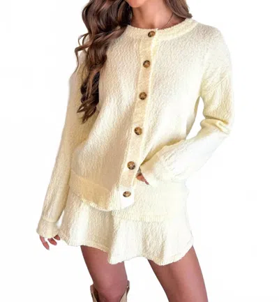 Adeline Pastel Knit Skort In Yellow In Purple