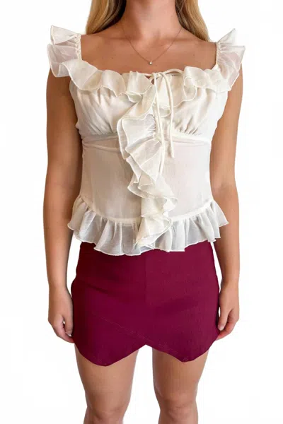 Adeline Playful Edge Skort In Crimson In Pink