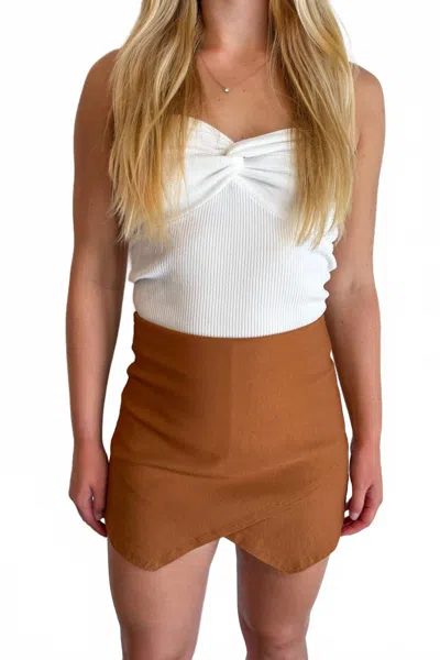 Adeline Playful Edge Skort In Sienna In Brown
