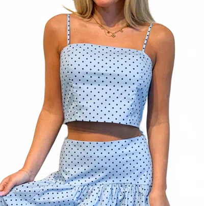 Adeline Presley Polka Dot Top In Blue/navy In Multi