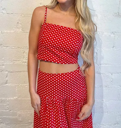 Adeline Presley Polka Dot Top In Red