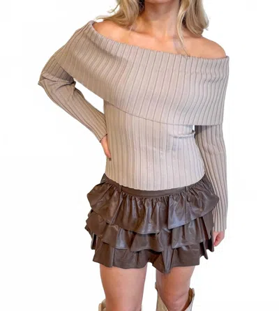 Adeline Saffron Sweater In Tan In Beige