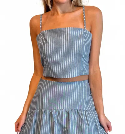 Adeline Sally Striped Top In Navy/blue