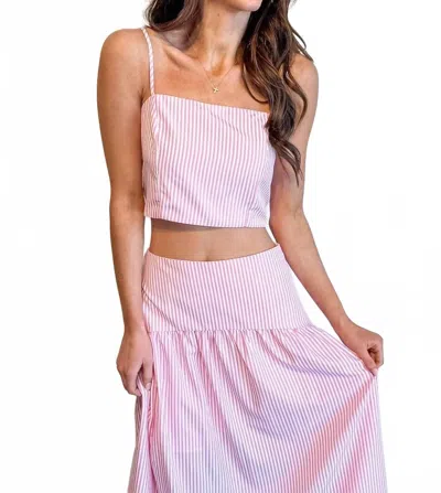 Adeline Sally Striped Top In Pink