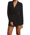 Adelyn Rae Adele Soft Blazer Romper In Black In Black