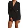 Adelyn Rae Adele Soft Blazer Romper In Black In Black