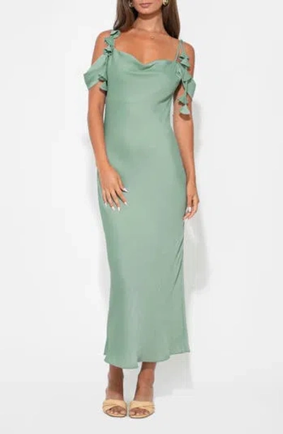 Adelyn Rae Alana Cold Shoulder Dress In Green