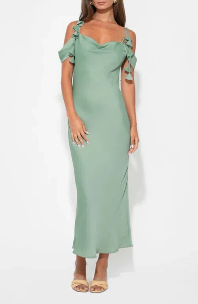 Adelyn Rae Alana Cold Shoulder Dress In Green