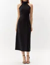 Adelyn Rae Alize Halter Maxi Dress In Black In Black