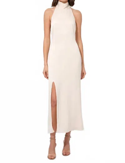 Adelyn Rae Alize Halter Maxi Dress In Ecru In Neutral