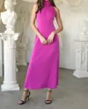 Adelyn Rae Alize Halter Maxi Dress In Fuchsia In Pink