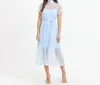 Adelyn Rae Anais Organza Sheer Dress In Blue In Blue