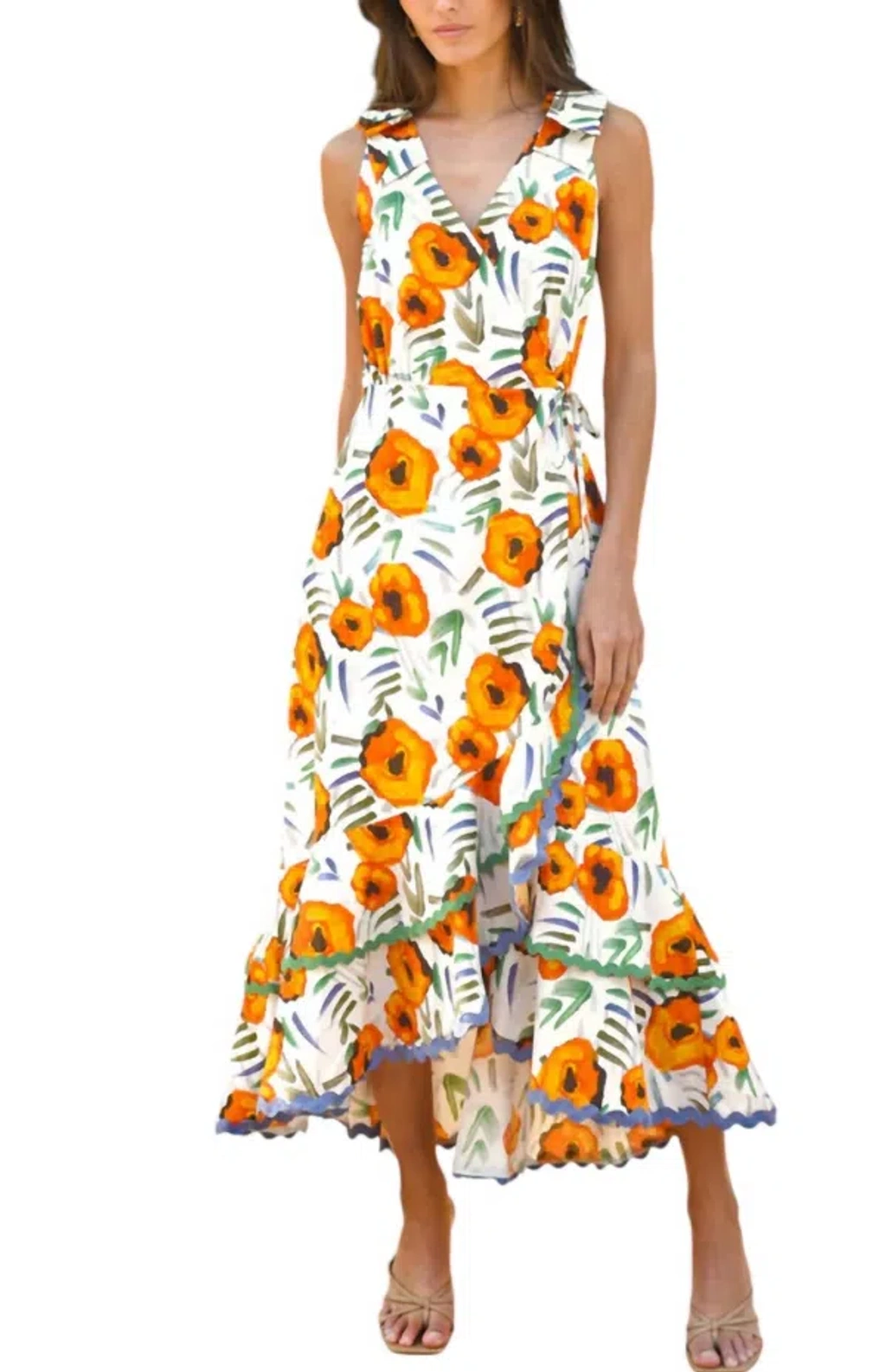 chinese dress ladies Adelyn Rae Marlowe Ruffle Maxi Chiffon Dress Navy / S