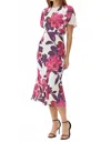 Adelyn Rae Aubria Midi Dress In Ivory/multi In White