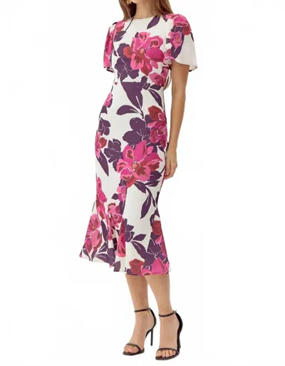 Adelyn Rae Aubria Midi Dress In Ivory/multi In White