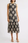 Adelyn Rae Austrid Embroidered Sleeveless Dress In Black