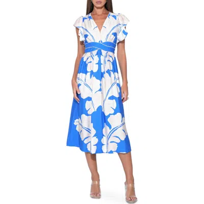 Adelyn Rae Avery Botanical Print Midi Dress In Multi