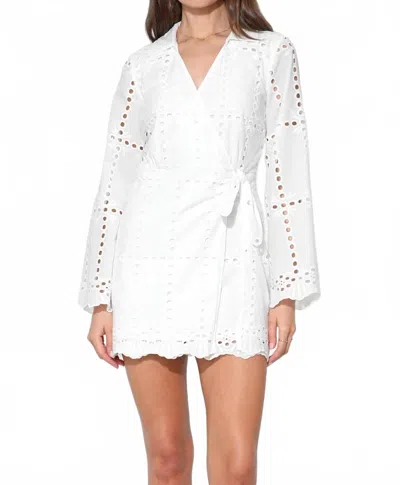 Adelyn Rae Bella Wrap Eyelet Dress In White