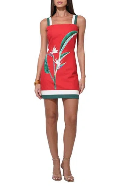 Adelyn Rae Birds Of Paradise Minidress In Red