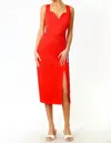 Adelyn Rae Blair Cut Out Ponte Sheath Dress In Candy Apple Red In Multi