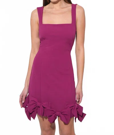 Adelyn Rae Ember Bow Skirt Strappy Mini Dress In Magenta In Pink