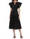 Adelyn Rae Cameron Eyelet Embroidered Maxi Dress In Black In Black