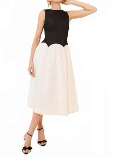 Adelyn Rae Chapell Midi Dress In White/black In Multi