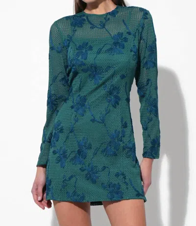Adelyn Rae Cheryl Crochet Lace Mini Dress In Emerald Green