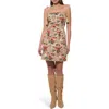 Adelyn Rae Cindy Floral Tapestry Minidress In Neutral
