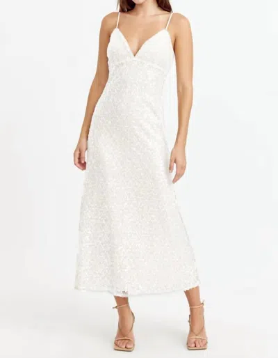 Adelyn Rae Cladele Sequins Slip Dress In White