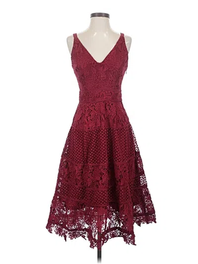 Pre-owned Adelyn Rae Cocktail Dress In Burgundy